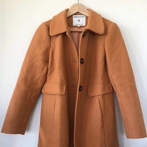 brown khaki winter wool trench coat